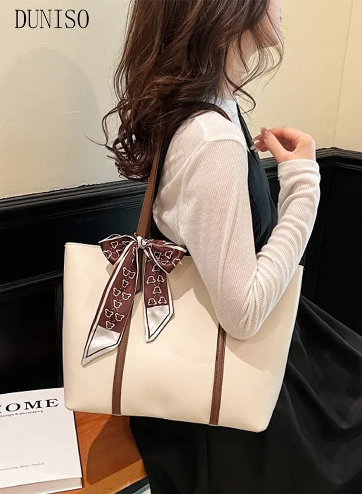 Women's Shoulder Tote Bag Faux Leather Handbag for Women Large Capacity Messenger Fashionable Travel Shoulder Bag for Ladies Girls College Students