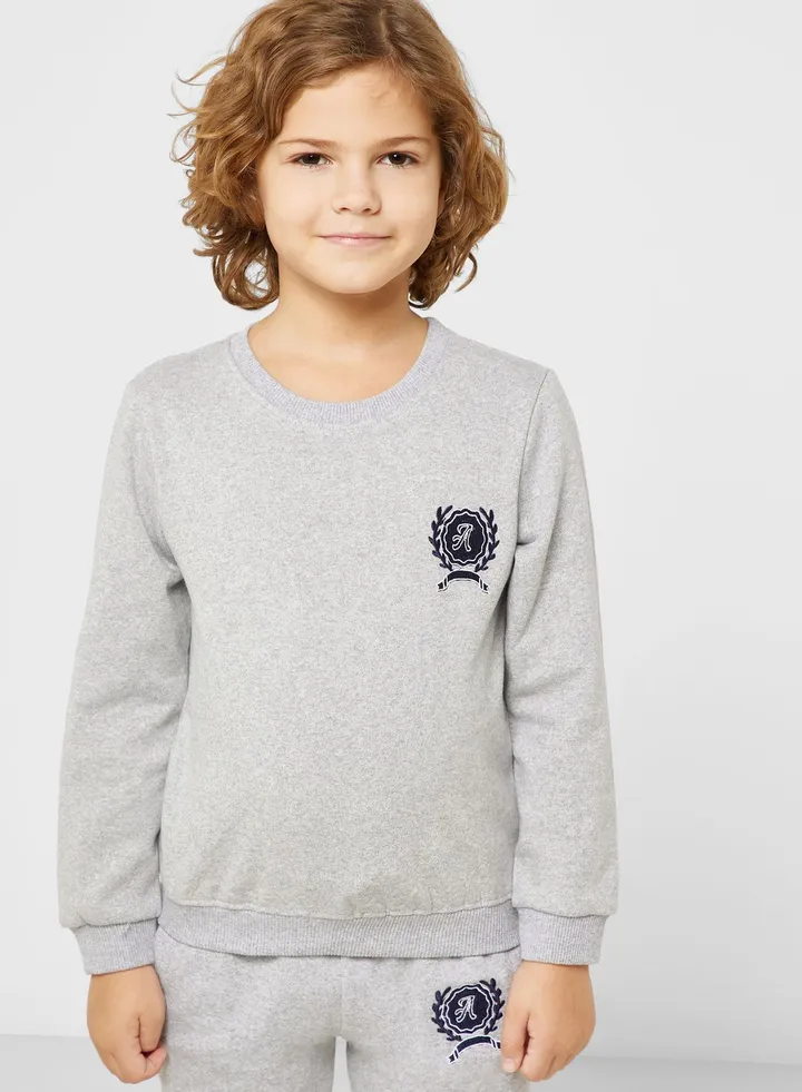 Embroidered Detail Sweatshirt For Boys