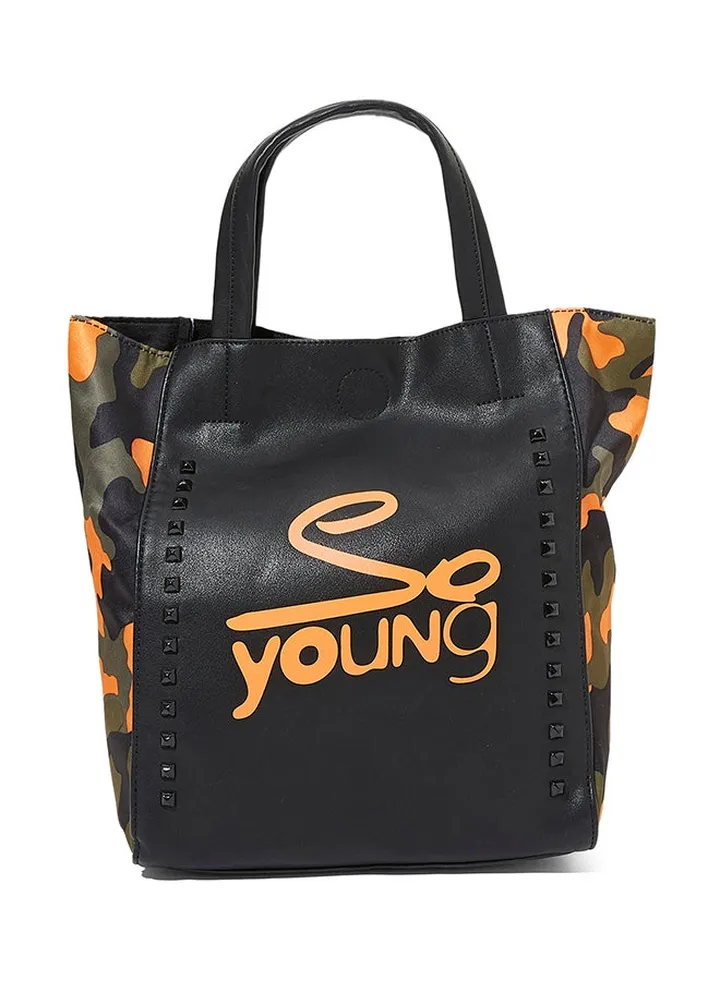 Modern Tote Bag Orange/Black