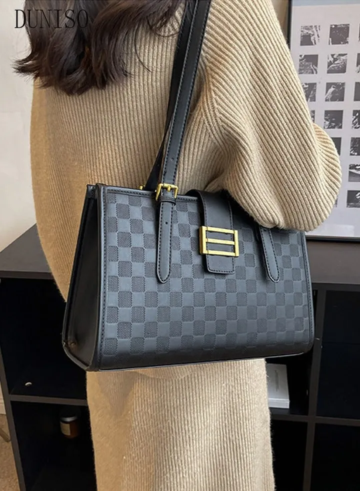 Women's Shoulder Tote Bag Faux Leather Handbag for Women Large Capacity Messenger Fashionable Travel Shoulder Bag for Ladies Girls College Students