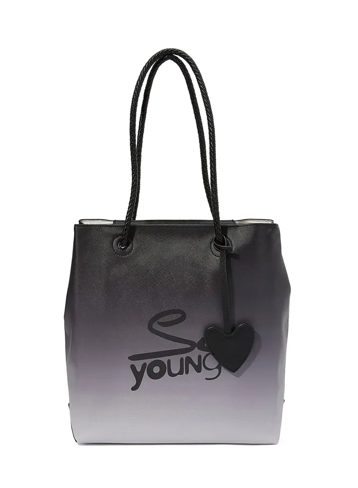 So Young Two Tone Shopper Bag Black