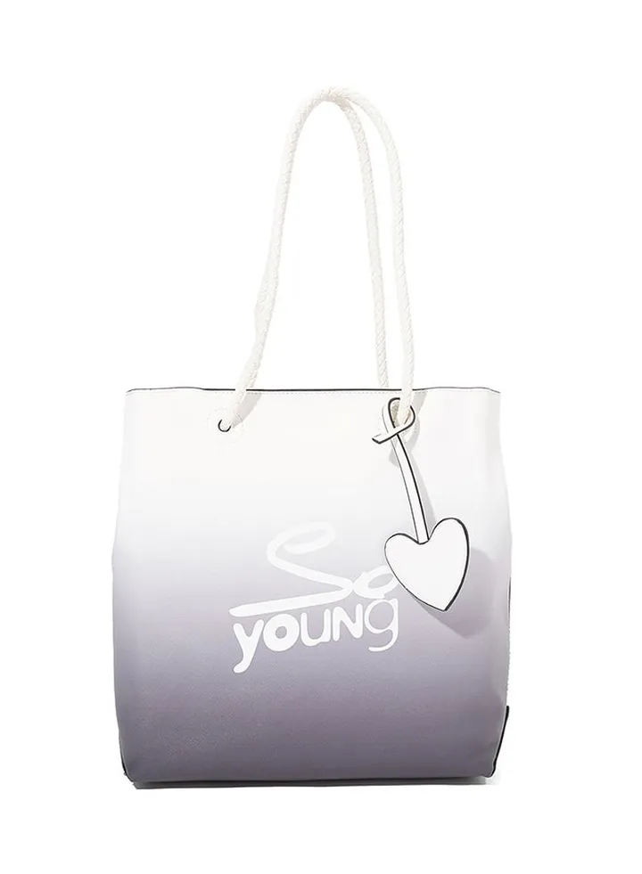 Dual Tone Shopper Bag White/Black