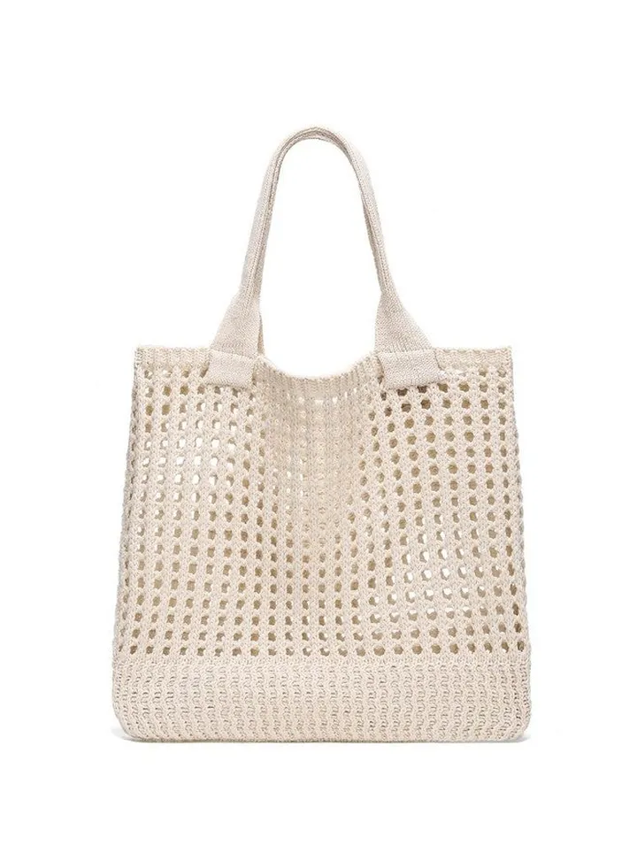 Crochet Beach Bag Tote: Small Knit Bag Summer Shoulder Bag For Vacation
