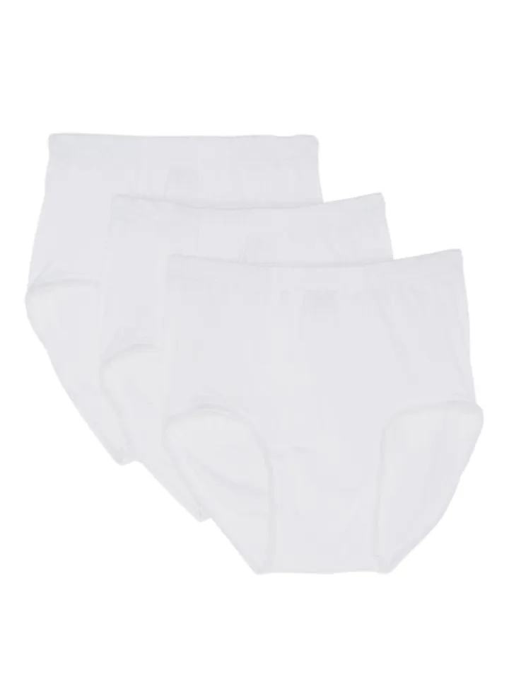 3-Piece Cotton Briefs White