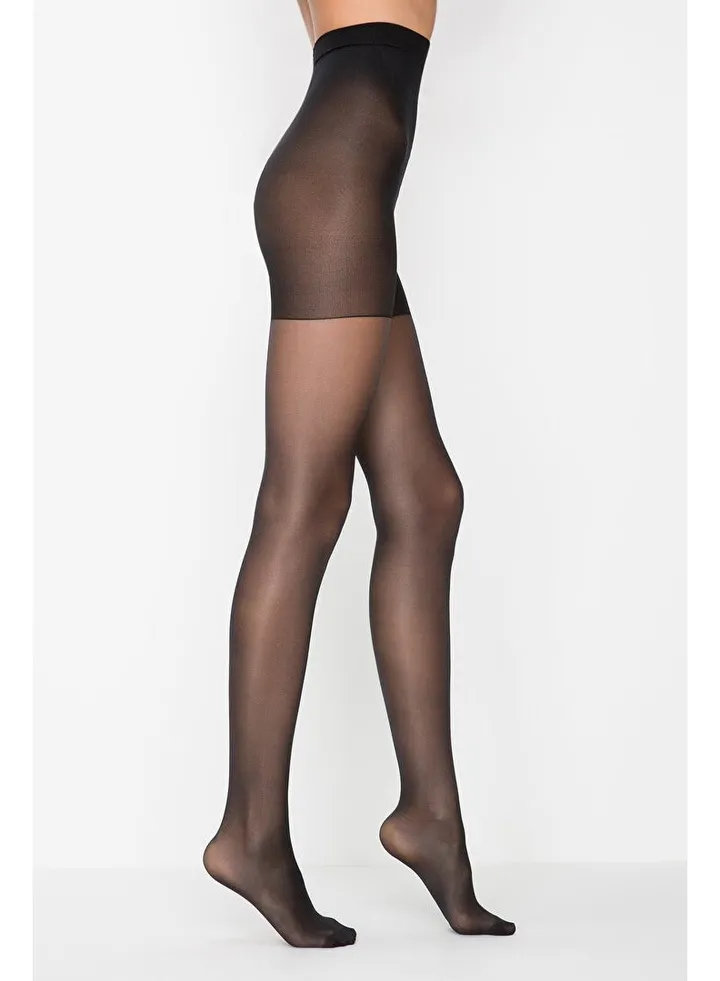 Black Silhouette Corset Pantyhose-Pentilicious