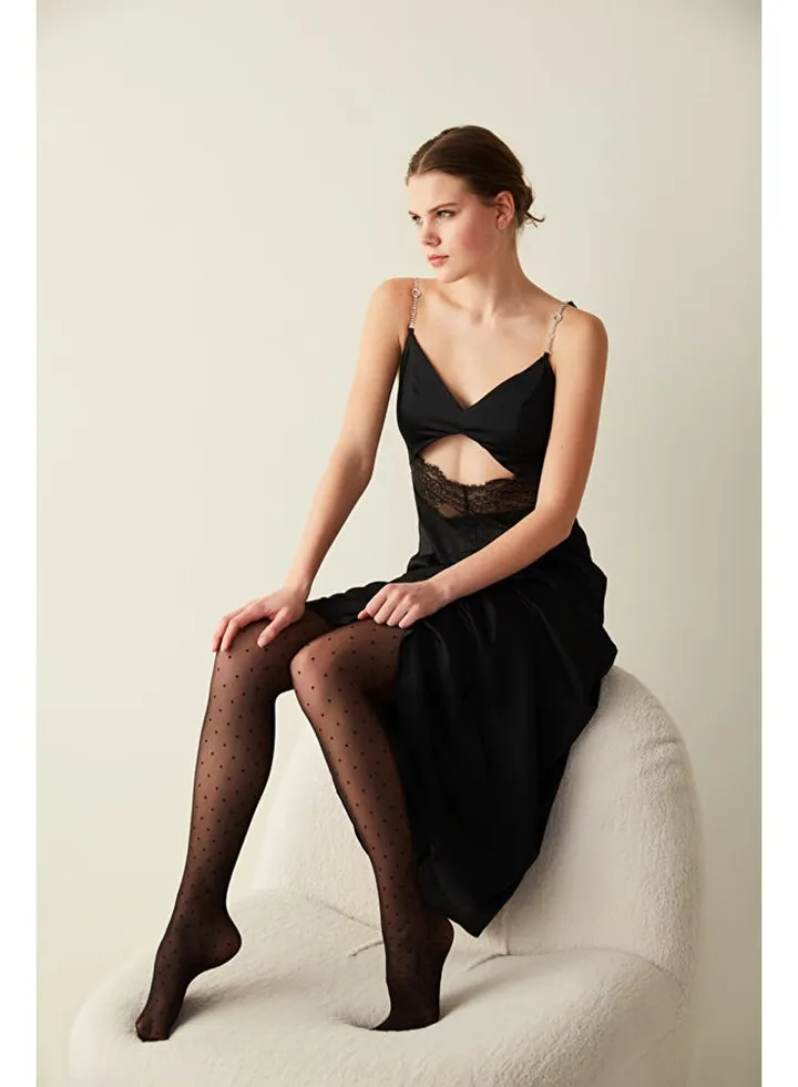 Mini Polka Dot Black Pantyhose-Pentilicious