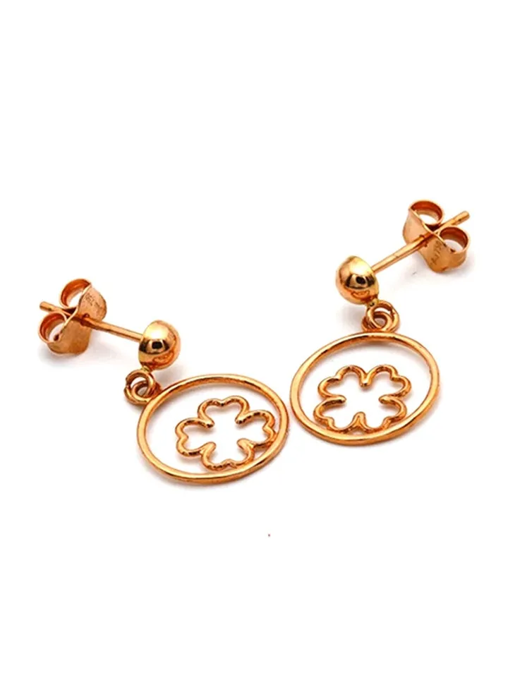 18 Karat Gold Floral Earrings