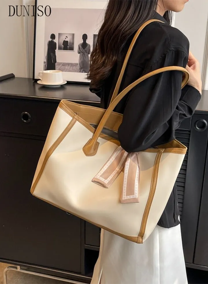 Women's Shoulder Tote Bag Faux Leather Handbag for Women Large Capacity Messenger Fashionable Travel Shoulder Bag for Ladies Girls College Students