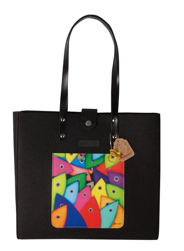 Biggdesign Fertility Fish Felt Tote Bag for Women
