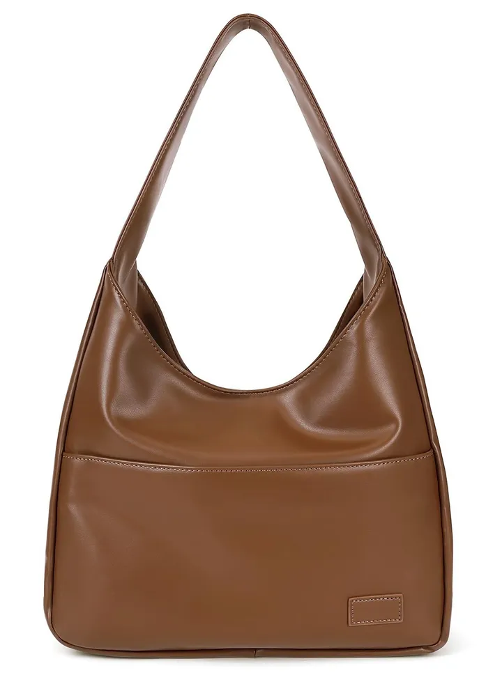 Faux Leather Tote Bag for Women, Stylish Shoulder College Tote, Leather Hobo Handbag, Ideal Work Tote Bag Purse