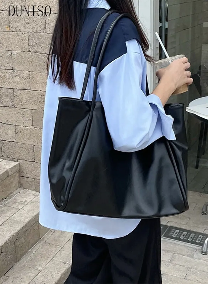 Women's Shoulder Tote Bag Faux Leather Handbag for Women Large Capacity Messenger Fashionable Travel Shoulder Bag for Ladies Girls College Students