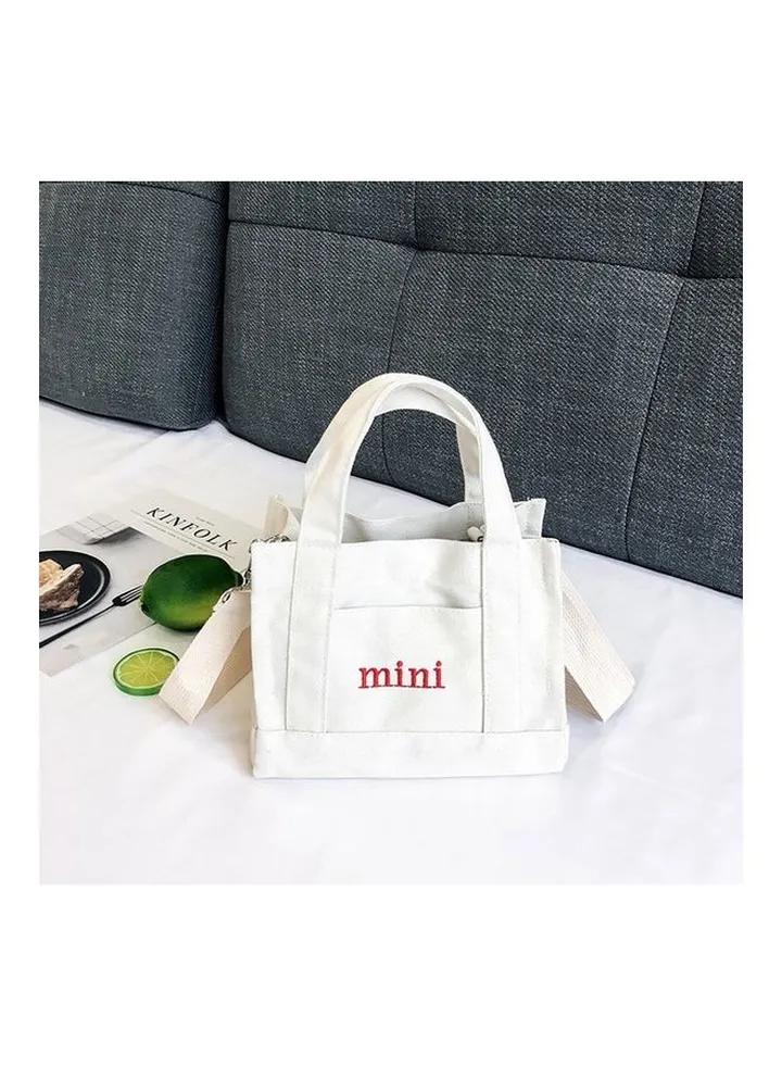 Simple Casual Canvas Shopping Bag White