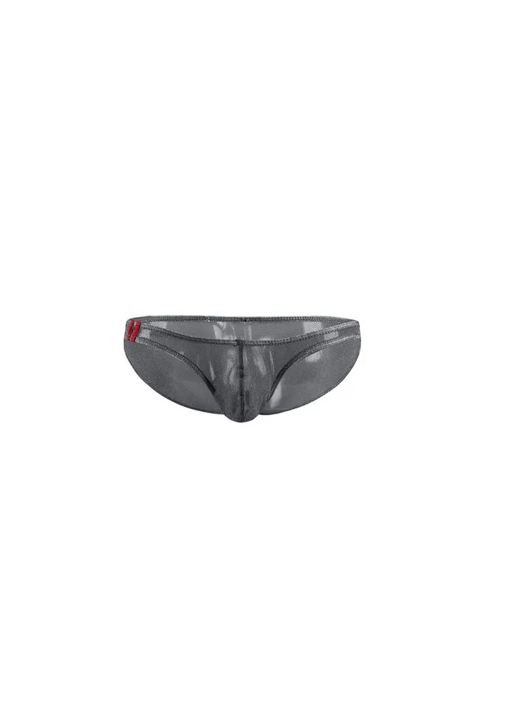 Men's Underwear Low - Waisted Briefs With See-through Mesh Yarn Grey