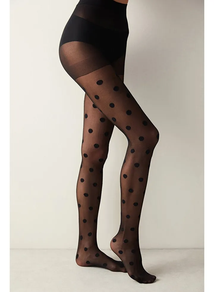 Big Dots Black Pantyhose