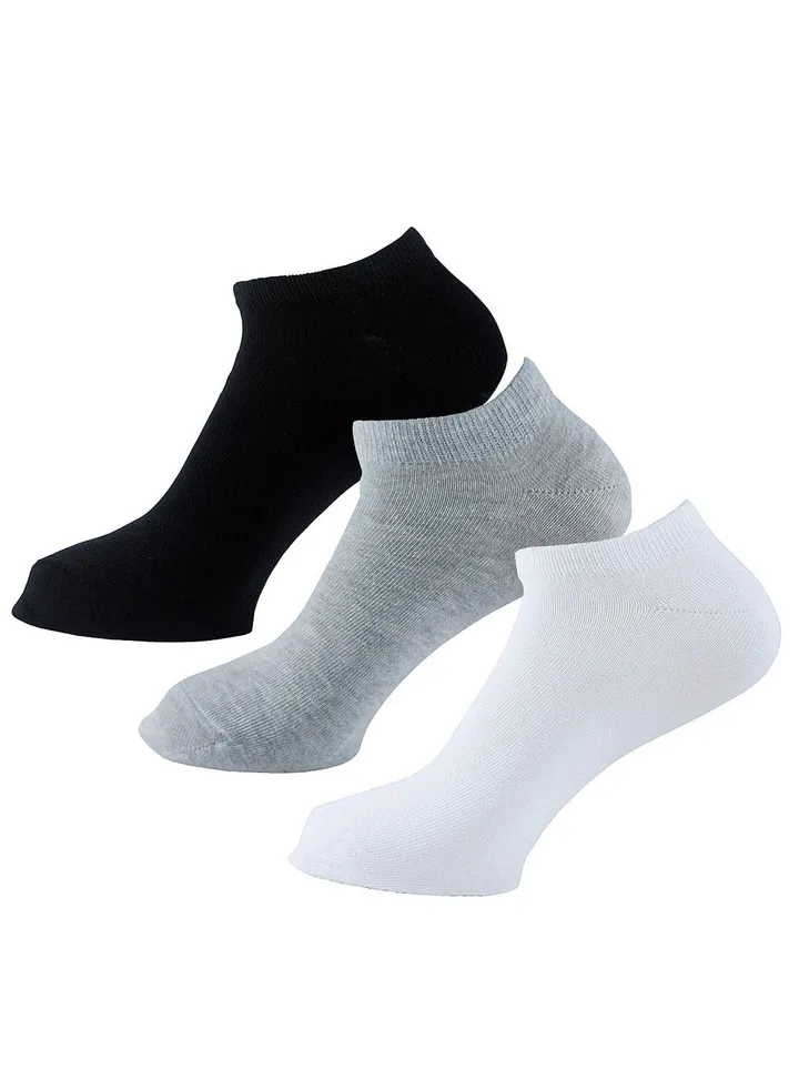 Sam Socks Set Of 3 Ankle Socks Women Black-L.Grey-White