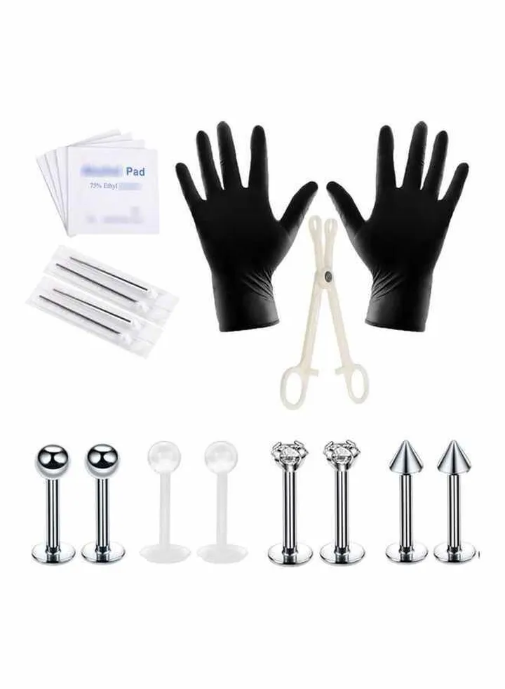 19-Piece Body Piercing Jewelry Kit