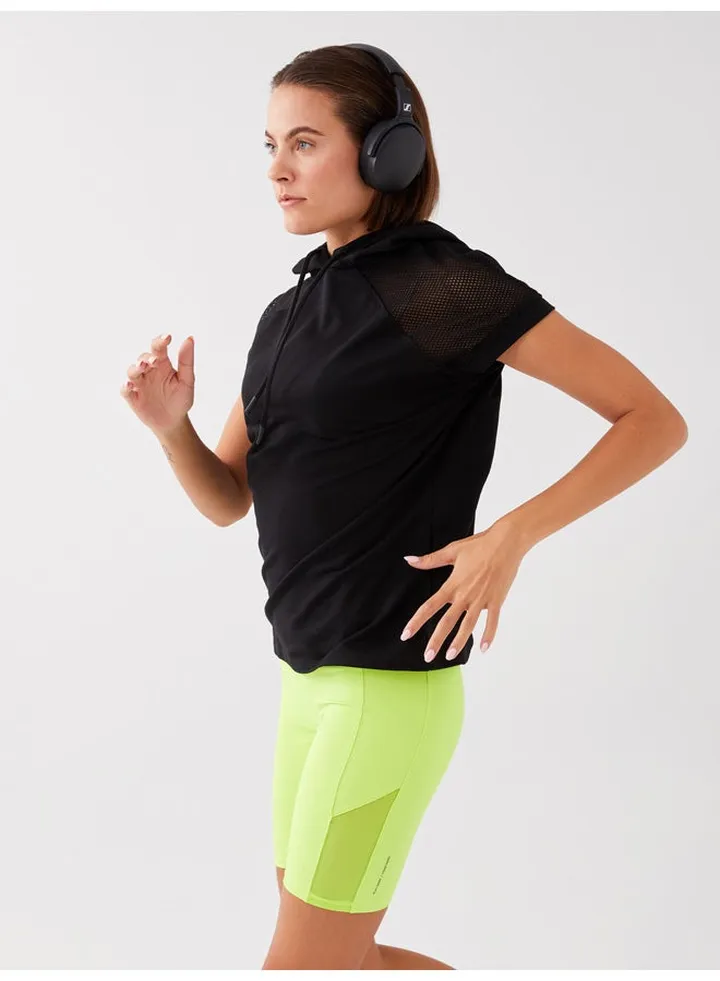 Hooded Regular Short Sleeve Women's Sports T-shirt