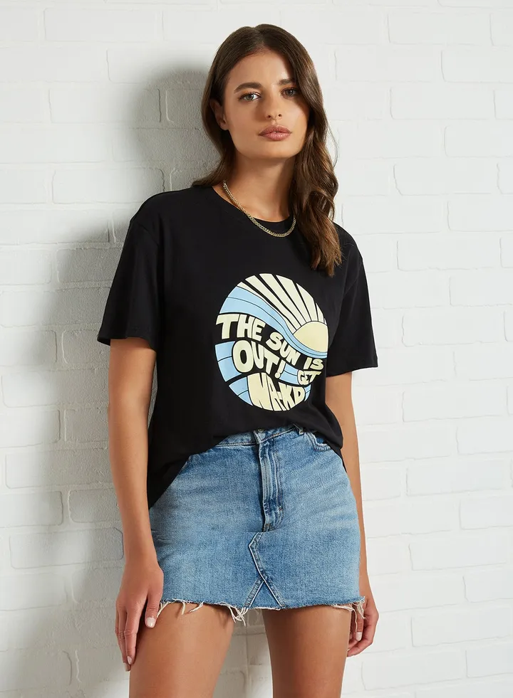 Graphic Printed T-Shirt Black