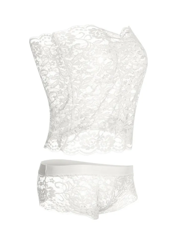 Lace Embroidery Set White