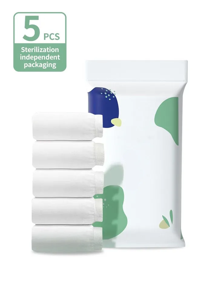5-Piece Women Cotton Polyester Disposable Maternity Panties Set for Travelling/Spa/Surgery/Periods/Postpartum