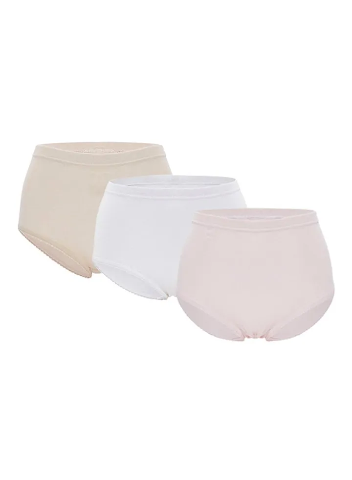 Pack Of 3 Cotton Briefs BY1818LC Skin/Light Pink/White