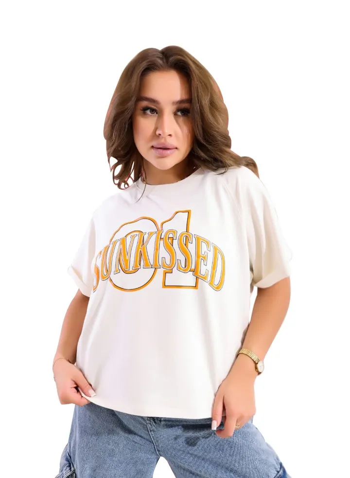 "Printed half sleeve T-shirt "