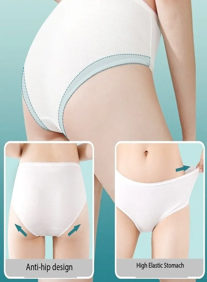 Pack of 10 Large Ergonomic Design Comfortable High Elastic Individually Wrapped 100% Cotton Sterilised Large Size Women Underwear