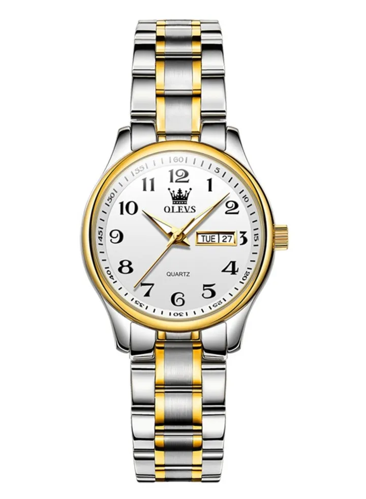 Watches for Women Stainless Steel Quartz Analog Water Resistant Watch White 5567 
