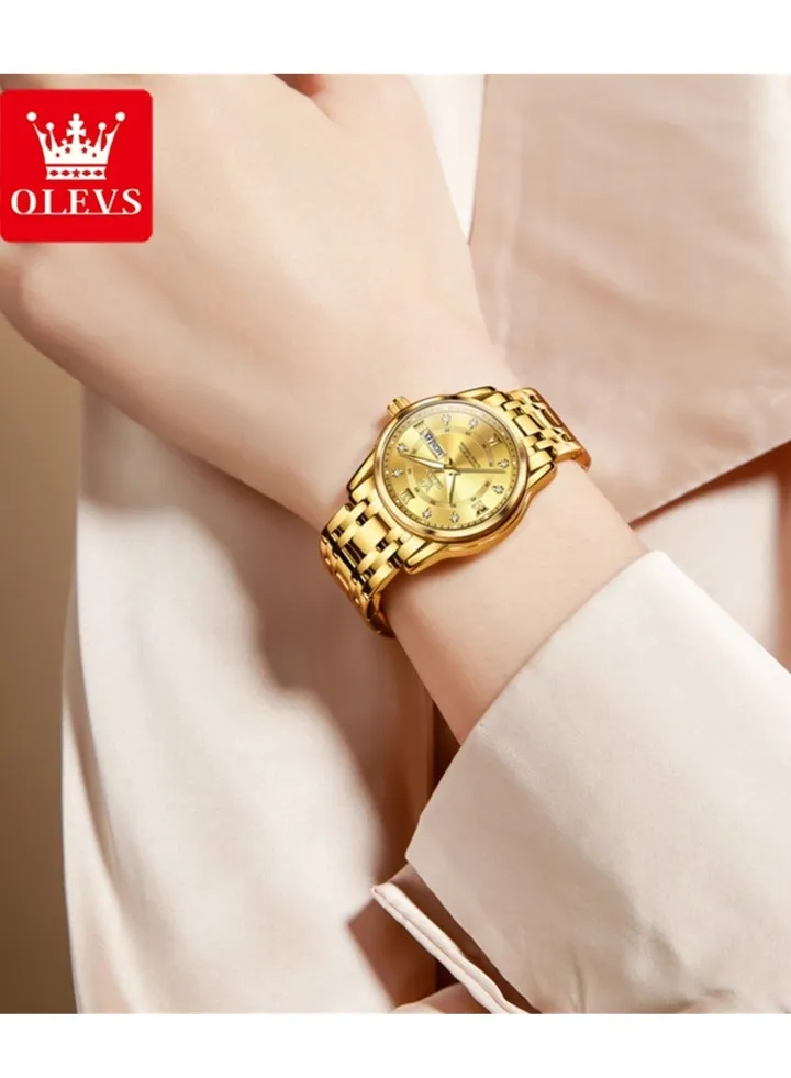 Watches for Women Fashion Quartz Stainless Steel Water Resistant Watch Gold 5513