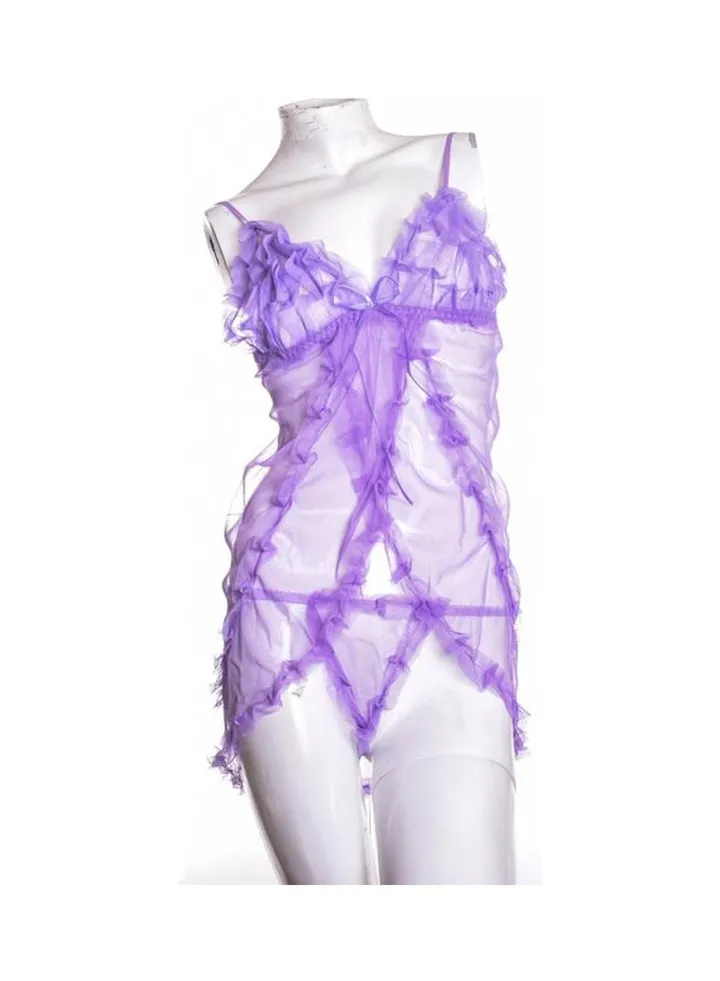 Skirt Nightdress Set Purple