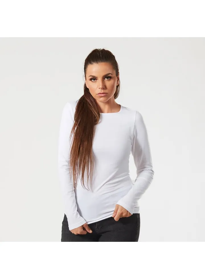 Mojo Women's Long Sleeves Top Comfortable White