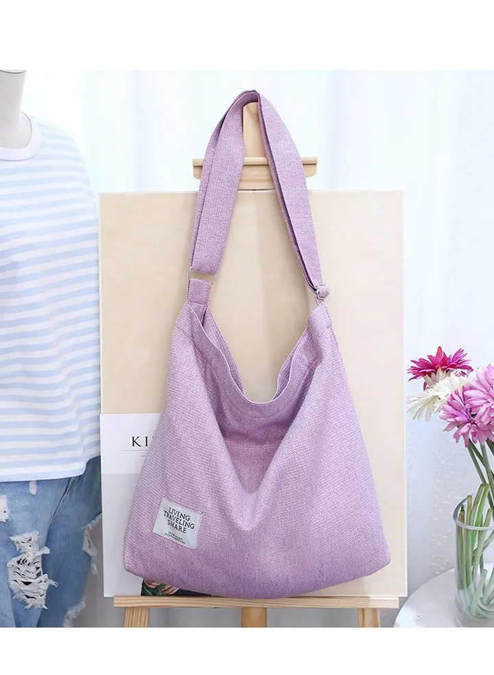 Hobo Handbag Canvas Tote Bag Womens Big Capacity Casual Shoulder Crossbody Bag Ladies Large Cotton Tote Handbag for Travel and Daily Use 36 * 36 * 9CM (H*L*W)