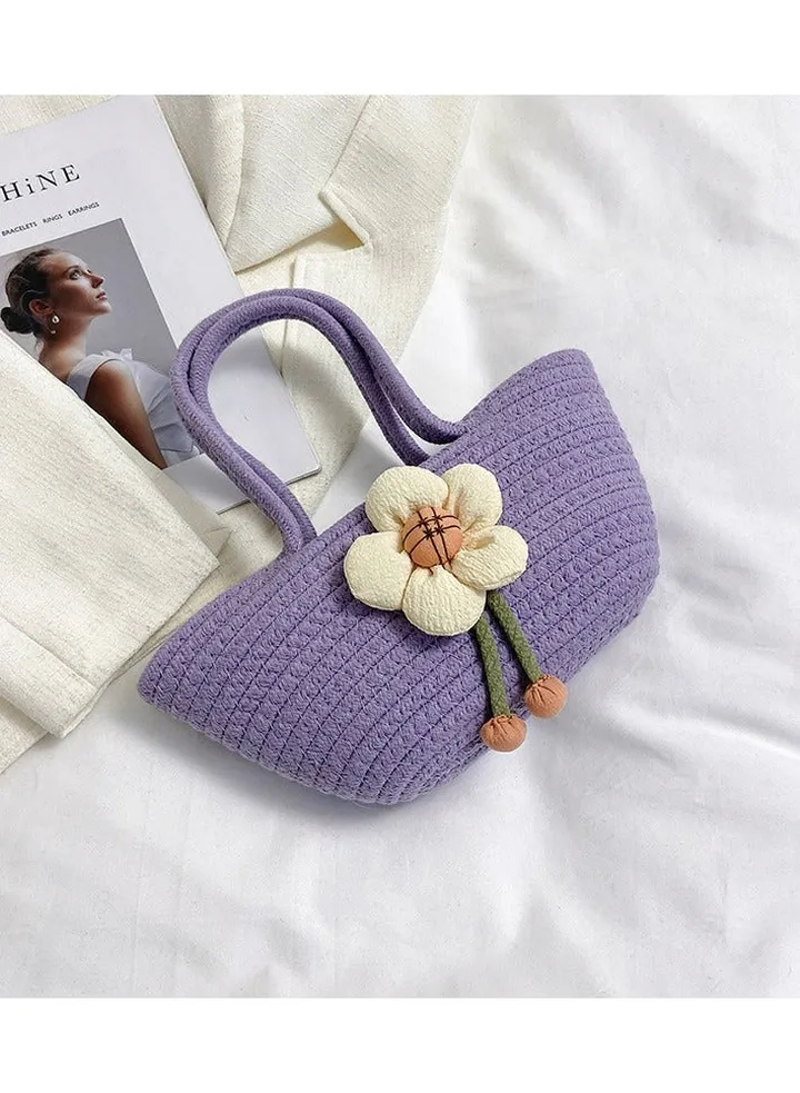New Handmade Woven Bag Flower Bag