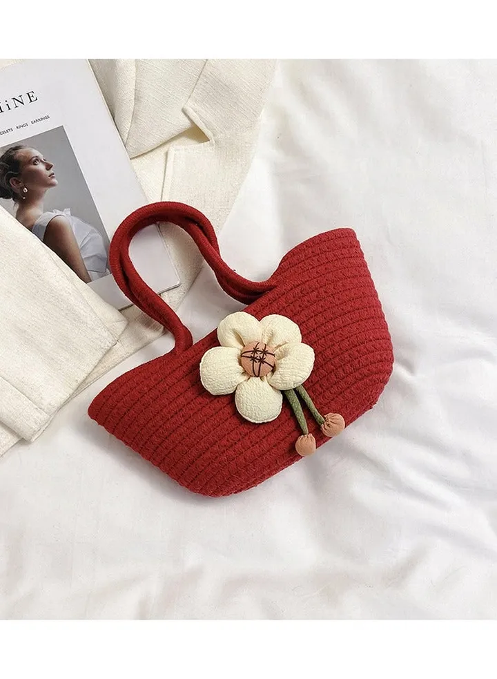 New Handmade Woven Bag Flower Bag