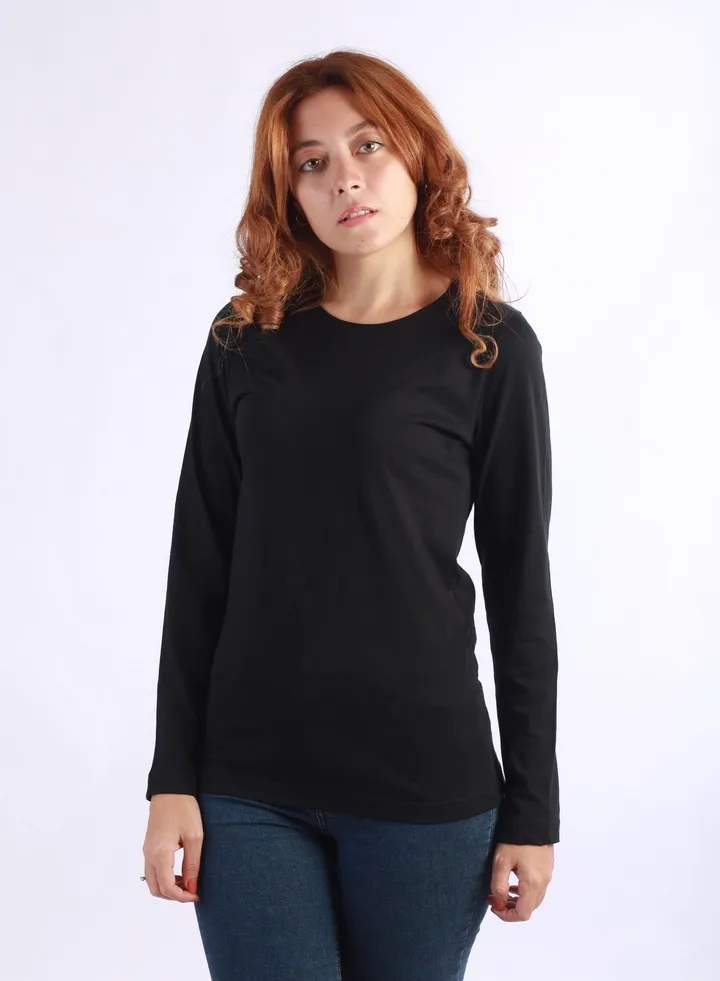 Jet Women Under Shirt Round Neck And Long Sleeves - Black