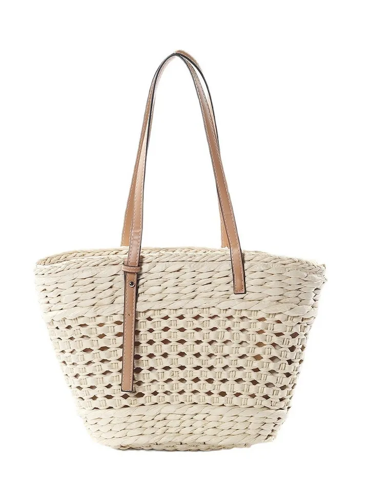 New Hollow Paper Rope Car Buckle Handwoven Bag