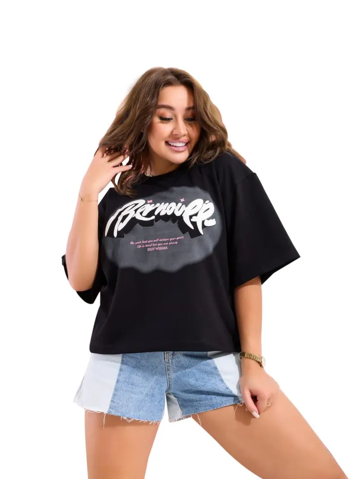 "Printed half sleeve T-shirt "