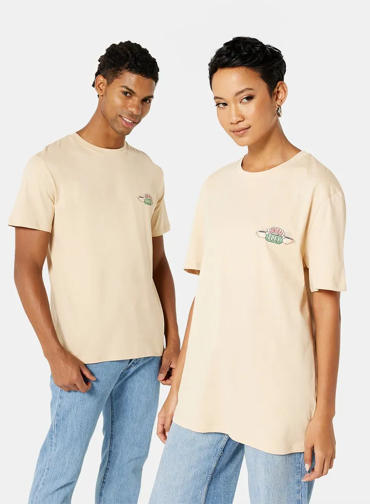 Unisex FRIENDS Graphic T-Shirt Beige