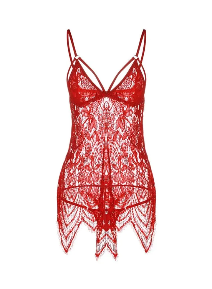 Upmarket Lace Underwear Red