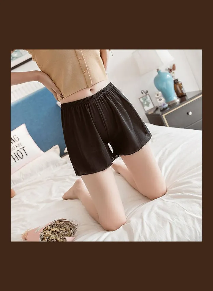 Mid Rise Solid Shorts Black