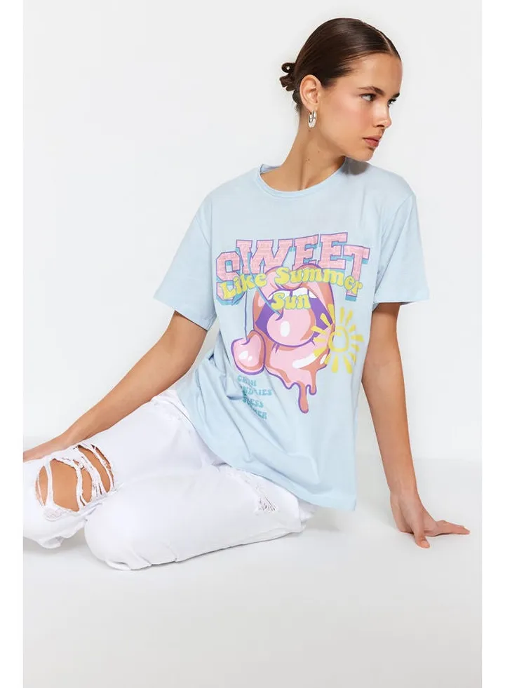 T-Shirt - Blue - Boyfriend