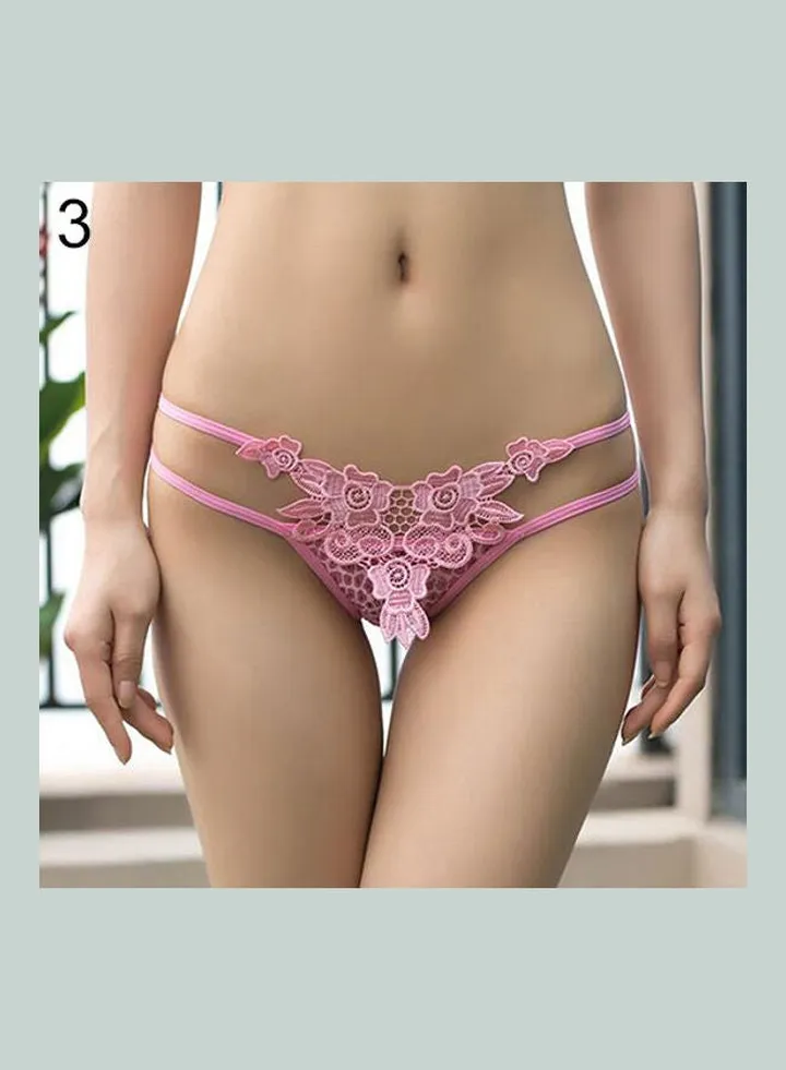 Lace Detail Brief Pink