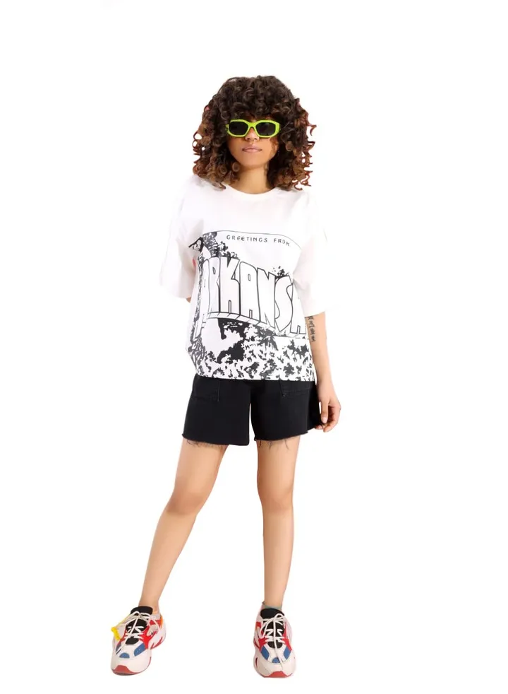 "Printed half sleeve T-shirt "