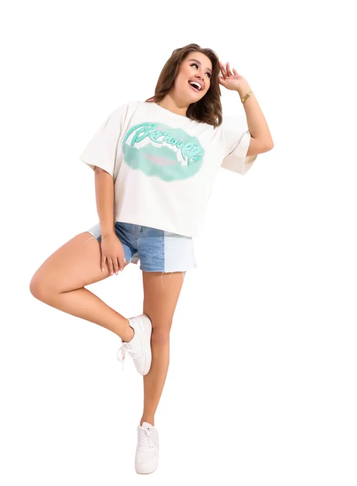 "Printed half sleeve T-shirt "