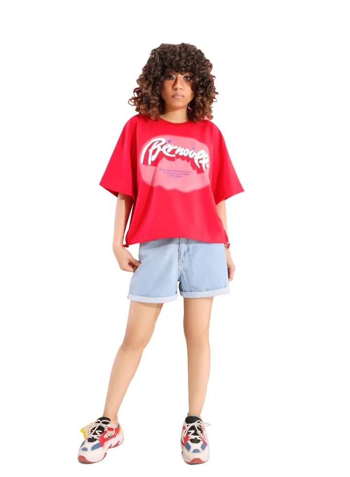 "Printed half sleeve T-shirt "
