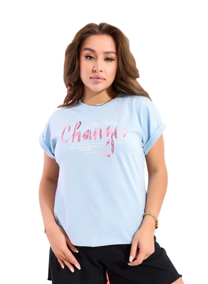 "Printed half sleeve T-shirt "