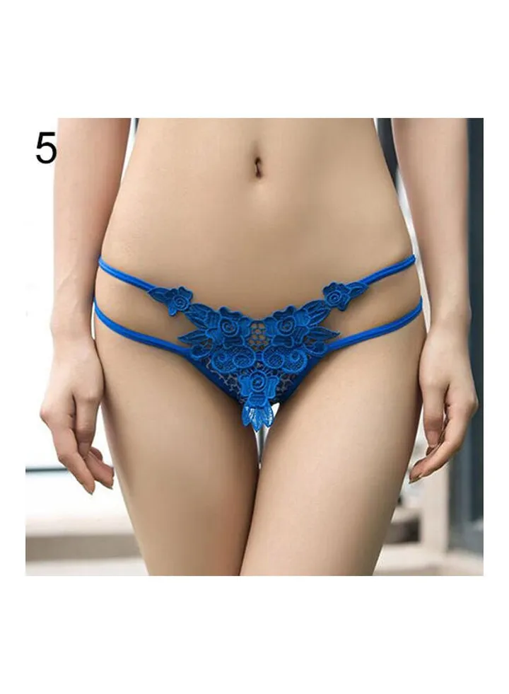 Lace Detail Brief Blue