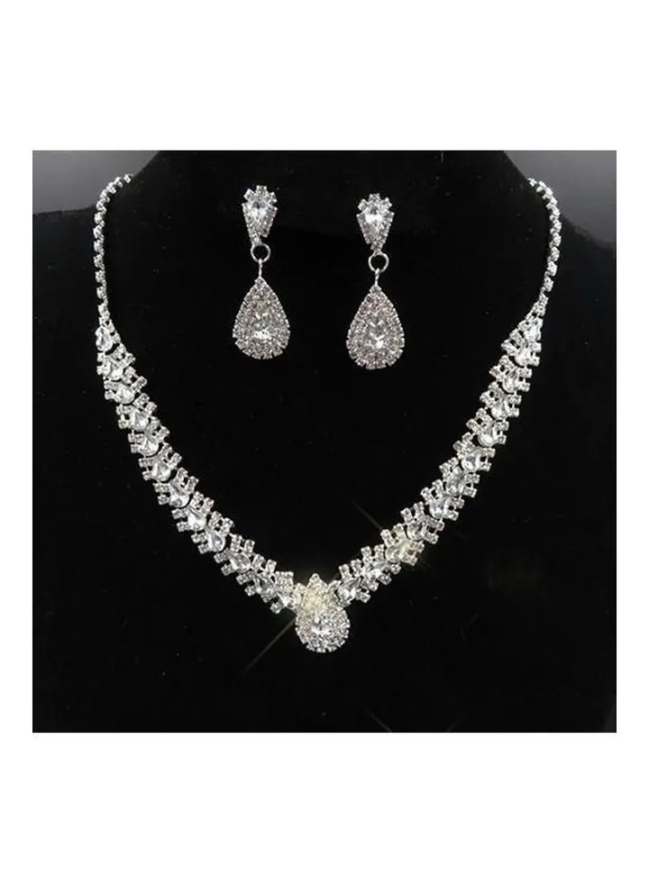 Bridal Wedding Jewelry Set Pearl Crown Necklace Earrings Accessories For Women Wedding