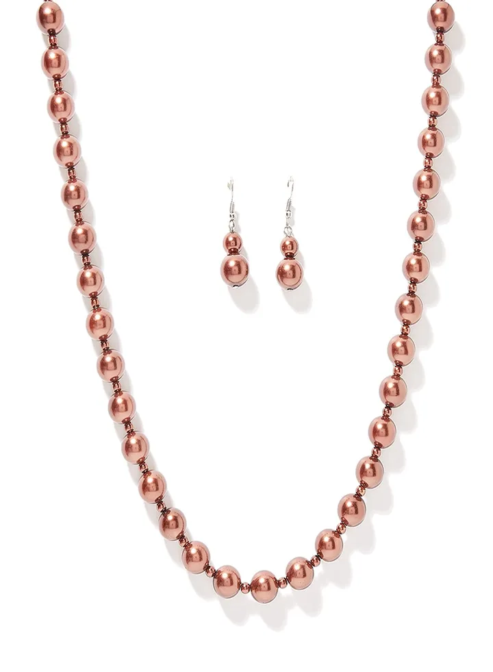 Pearl Necklace With Earings