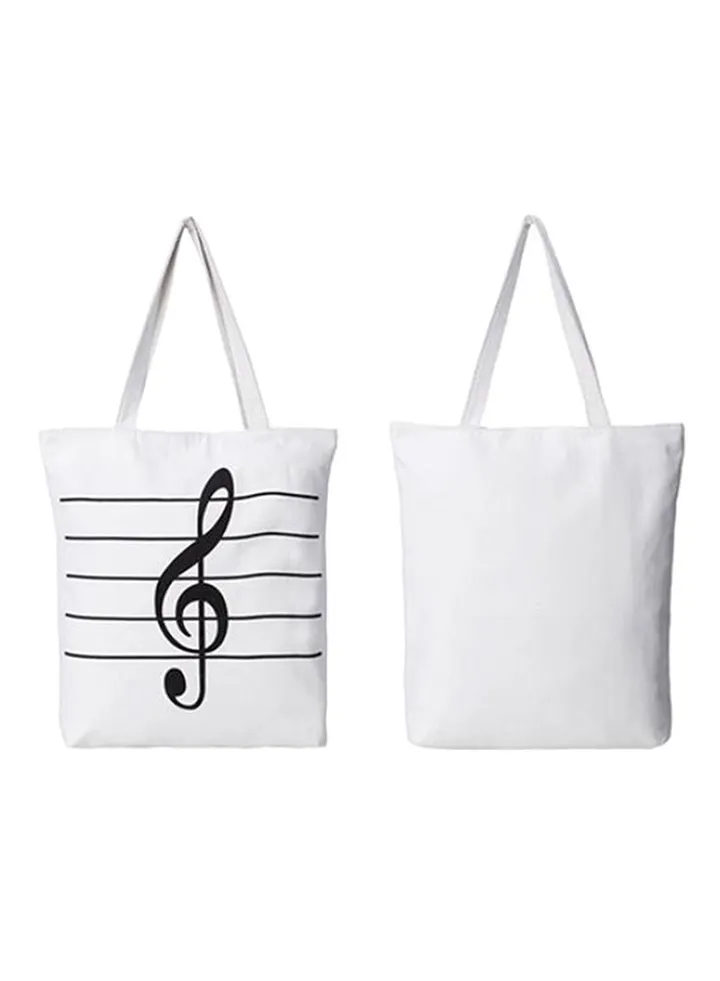Shopper Musical Tote Bag White/Black